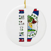 Vlag op de kaart van Belize Keramisch Ornament (Achterkant)