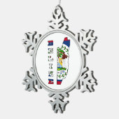 Vlag op de kaart van Belize Tin Sneeuwvlok Ornament (Rechts)