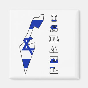 Vlag op de kaart van Israël Magneet