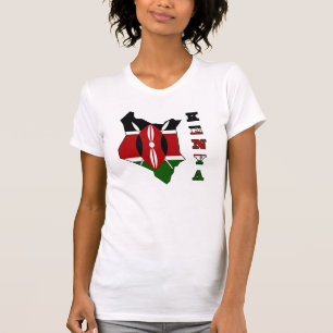 Vlag op de Kaart van Kenia T-shirt