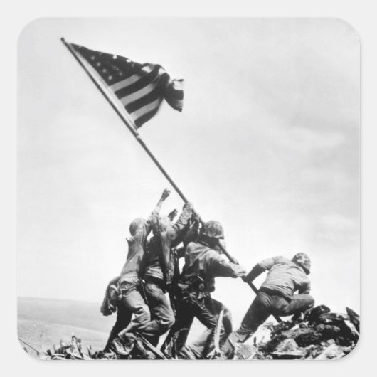 Vlag op Iwo Jima_War Afbeelding Vierkante Sticker (Voorkant)