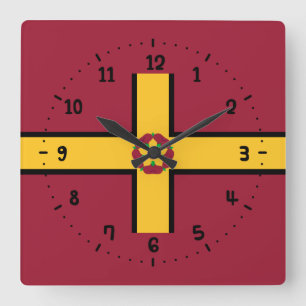 Vlag op Northamptonshire Square Wall Clock Vierkante Klok