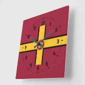 Vlag op Northamptonshire Square Wall Clock Vierkante Klok (Hoek)