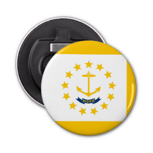 Vlag op Rhode Island - eiland Button Flesopener