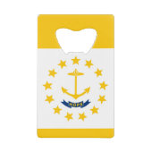 Vlag op Rhode Island - eiland Kredietkaart Flessenopener (Voorkant)
