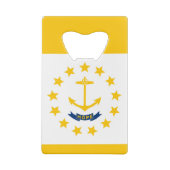 Vlag op Rhode Island - eiland Kredietkaart Flessenopener (Achterkant)