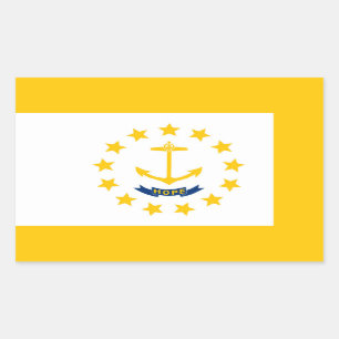 Vlag op Rhode Island - eiland Rechthoekige Sticker