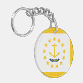 Vlag op Rhode Island - eiland Sleutelhanger (Voorkant Links)