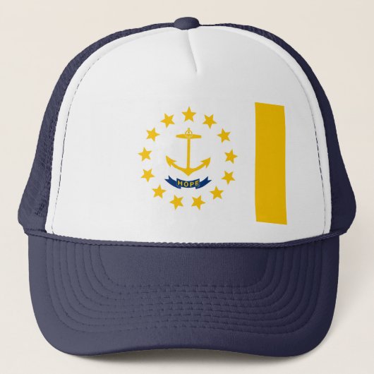 Vlag op Rhode Island - eiland Trucker Pet (Voorkant)