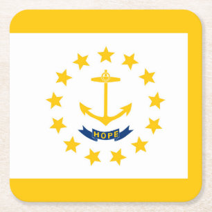 Vlag op Rhode Island - eiland Vierkante Kartonnen Onderzetter