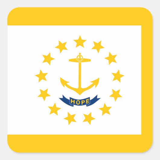 Vlag op Rhode Island - eiland Vierkante Sticker (Voorkant)