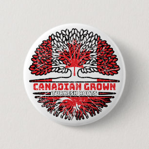 Vlag over de bomen in Turkije - Turks Canada Ronde Button 5,7 Cm