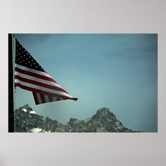 Vlag over Teton afdrukken Poster (Voorkant)