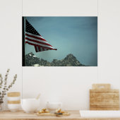 Vlag over Teton afdrukken Poster (Keuken)