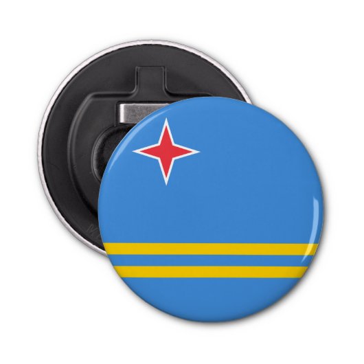 Vlag Patriotic Aruba Button Flesopener (Voorkant)
