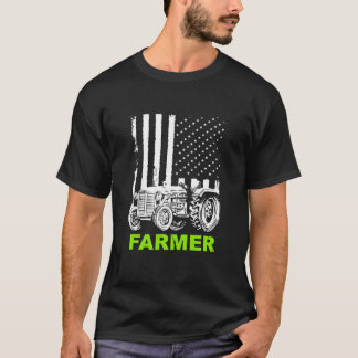 Vlag patriottische boer met tractor voor mannen t-shirt