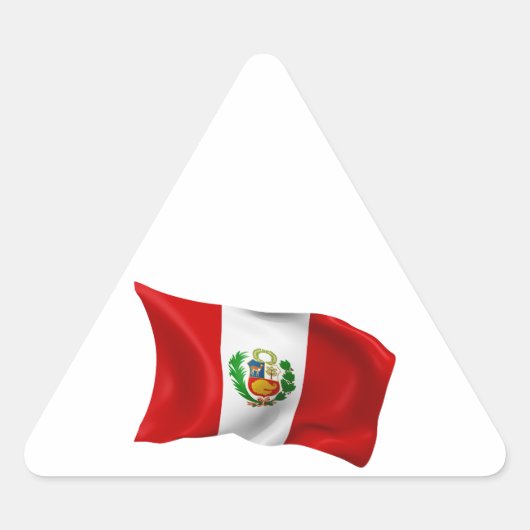 Vlag Peru Driehoek Sticker (Voorkant)
