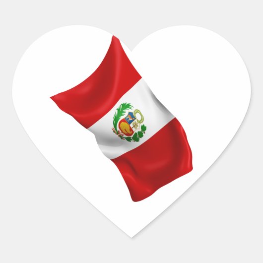 Vlag Peru Hart Sticker (Voorkant)