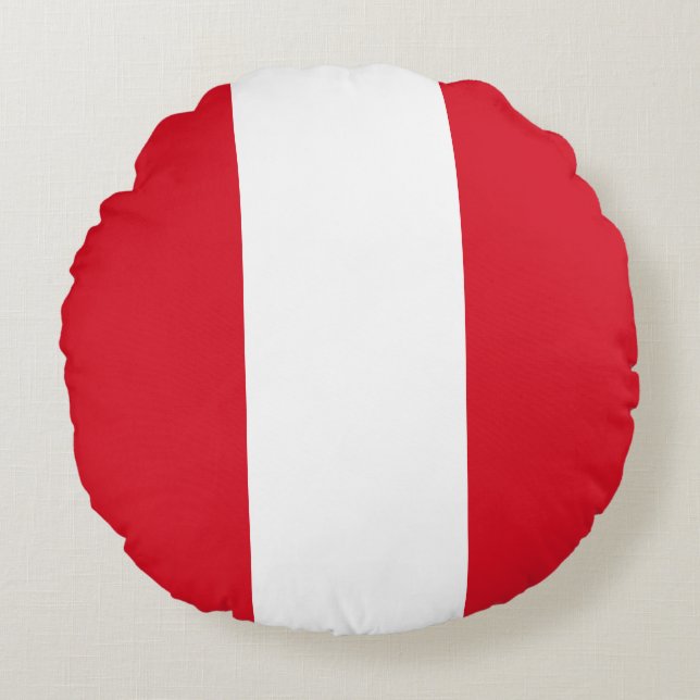 Vlag Peru Rond Kussen (Voorkant)