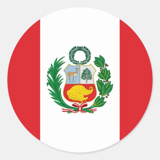 Vlag Peru Ronde Sticker (Voorkant)