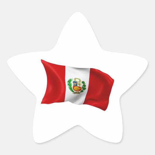Vlag Peru Ster Sticker (Voorkant)