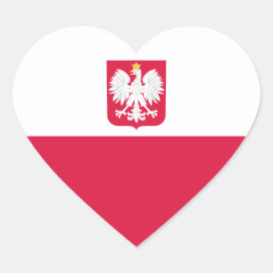 vlag Polen/Polen/Polen Hart Sticker