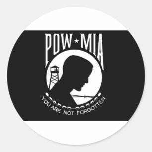vlag POW+MIA Ronde Sticker