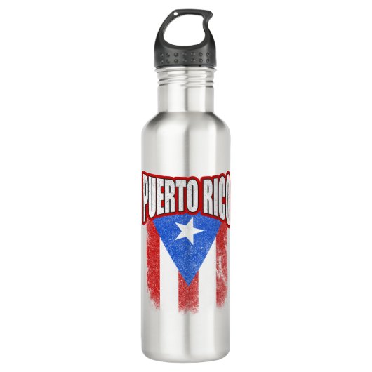 Vlag Puerto Rico Resiste Waterfles (Voorkant)