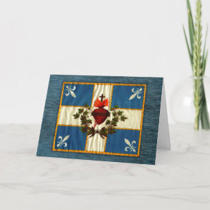 Vlag Québec antiek Carillon Sacré-Cœur Kaart