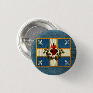 Vlag Quebec antiek Carillon Sacré-Cœur Ronde Button 3,2 Cm