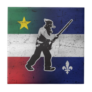 Vlag Quebec en Patriote Henri Julien geërodeerd Tegeltje