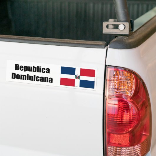 vlag Republica Domincana D.R> Bumpersticker (Op Truck)