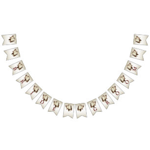 Vlag rond witte vogels die als bunting fungeren vlaggetjes