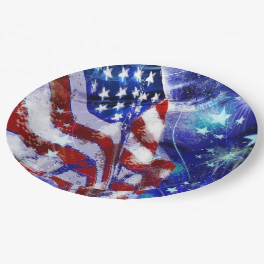 Vlag "Rood, Wit, Blauw" Legant Moderne Partij Papieren Bordje (Gekanteld)