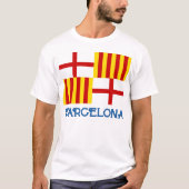 Vlag Rood Wit Geel Barcelona Nationalistische kuns T-shirt (Voorkant)