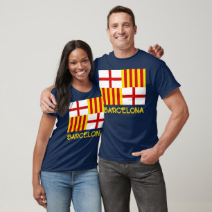 Vlag Rood Wit Geel Barcelona Nationalistische kuns T-shirt