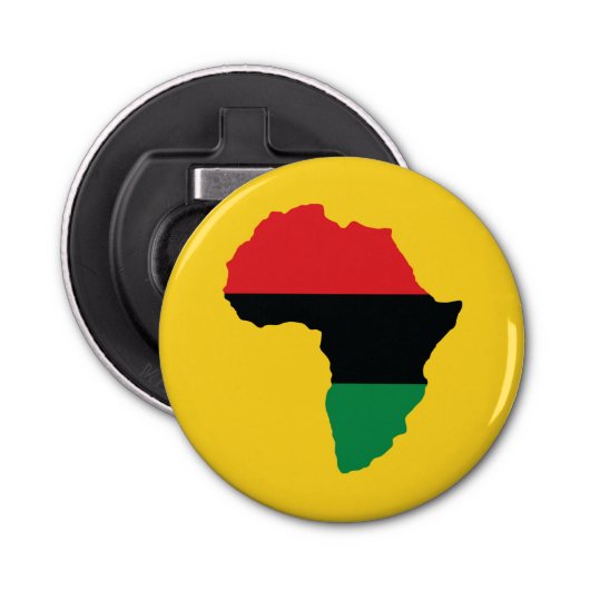 Vlag rood, zwart en groen Afrika Button Flesopener (Voorkant)