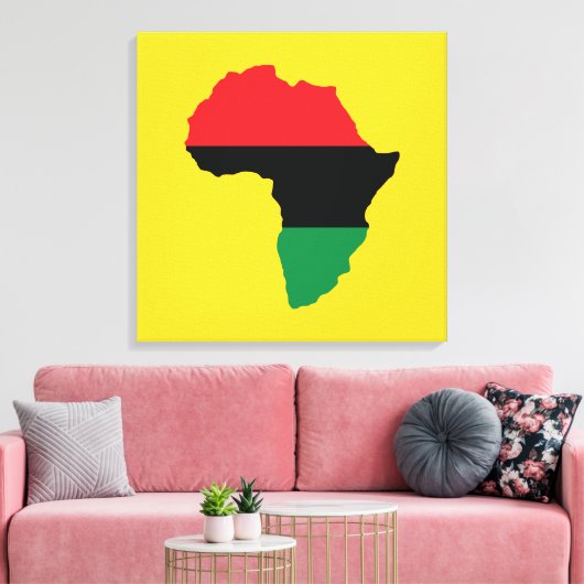 Vlag rood, zwart en groen Afrika Canvas Afdruk (Insitu (Woonkamer))