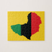 Vlag rood, zwart en groen Afrika Legpuzzel (Horizontaal)