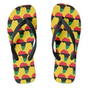 Vlag rood, zwart en groen Afrika Teenslippers