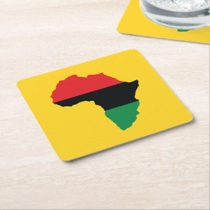 Vlag rood, zwart en groen Afrika Vierkante Kartonnen Onderzetter