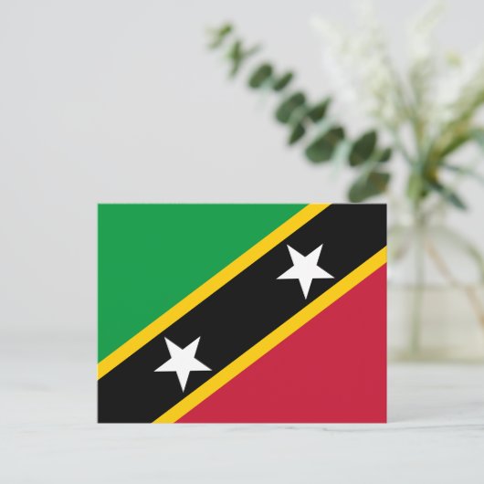 Vlag Saint Kitts en Nevis Briefkaart (Staand voorkant)