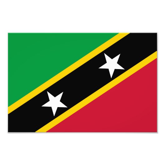 Vlag Saint Kitts en Nevis Foto Afdruk (Voorkant)