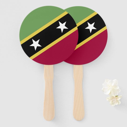 vlag Saint Kitts en Nevis Handwaaier (Voorkant en achterkant)