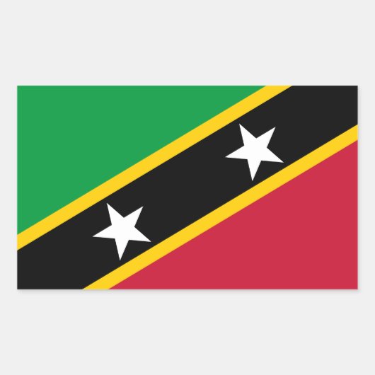 Vlag Saint Kitts en Nevis Rechthoekige Sticker (Voorkant)