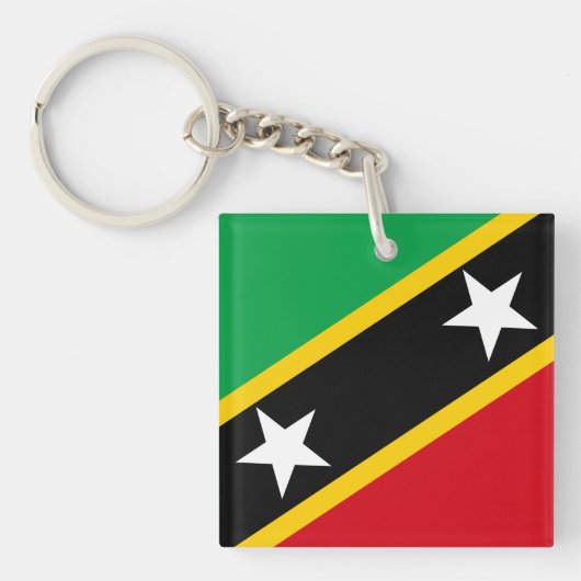 Vlag Saint Kitts en Nevis Sleutelhanger (Voorkant)