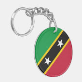 Vlag Saint Kitts en Nevis Sleutelhanger (Voorkant Links)