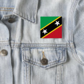 Vlag Saint Kitts en Nevis Vierkante Button 5,1 Cm (In situ)