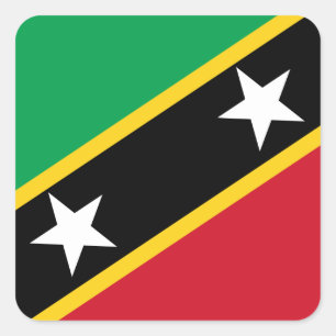 Vlag Saint Kitts en Nevis Vierkante Sticker