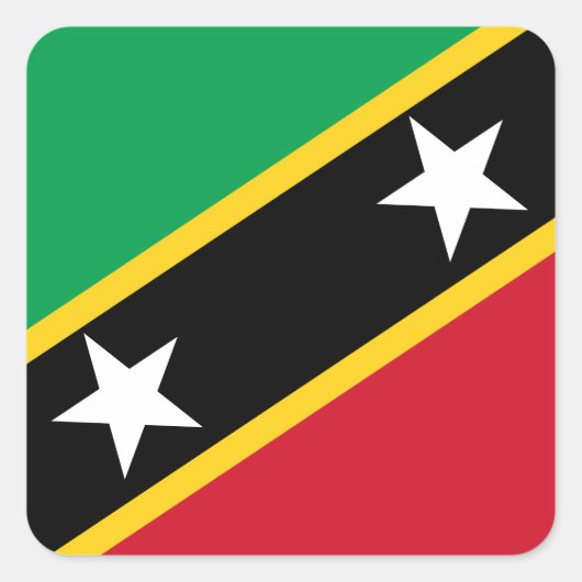 Vlag Saint Kitts en Nevis Vierkante Sticker (Voorkant)